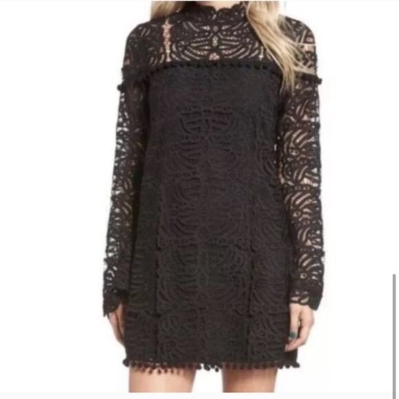 NWT Tularosa Matilda lace pom pom mock neck dress - Picture 5 of 12